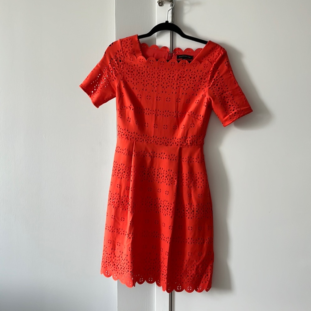 Coral red Banana republic cutout dress - super cute fit. Only worn once! Size 0